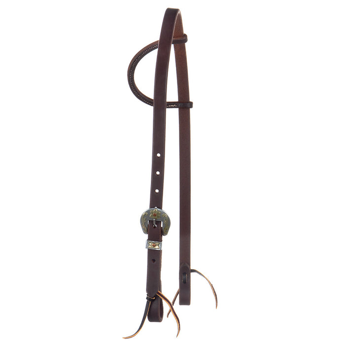3/4in Single Ear Headstall with Floral Buckle
