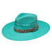 Charlie 1 Horse Right Meow 3 3/4" Turquoise Straw Fashion Hat