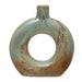 Stoneware Circle Cutout Opal Reactive Glaze Vase