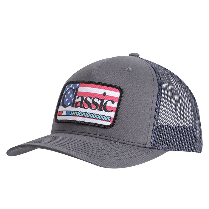 Classic Ropes Grey and Navy Flag Patch Cap