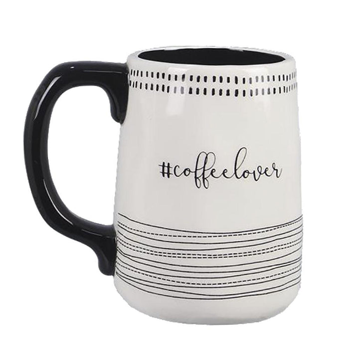 Coffee Lover Black and White Ceramic Mug
