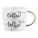 Coffee Before Talkie Gold Handle Mug