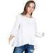 White Long Sleeve Baby Doll Top