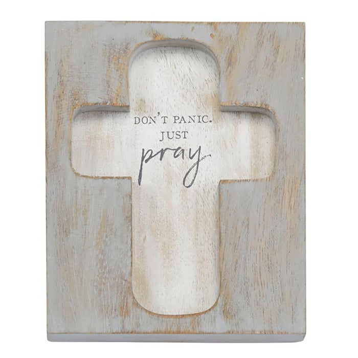 Mud Pie Just Pray Cross Plaque