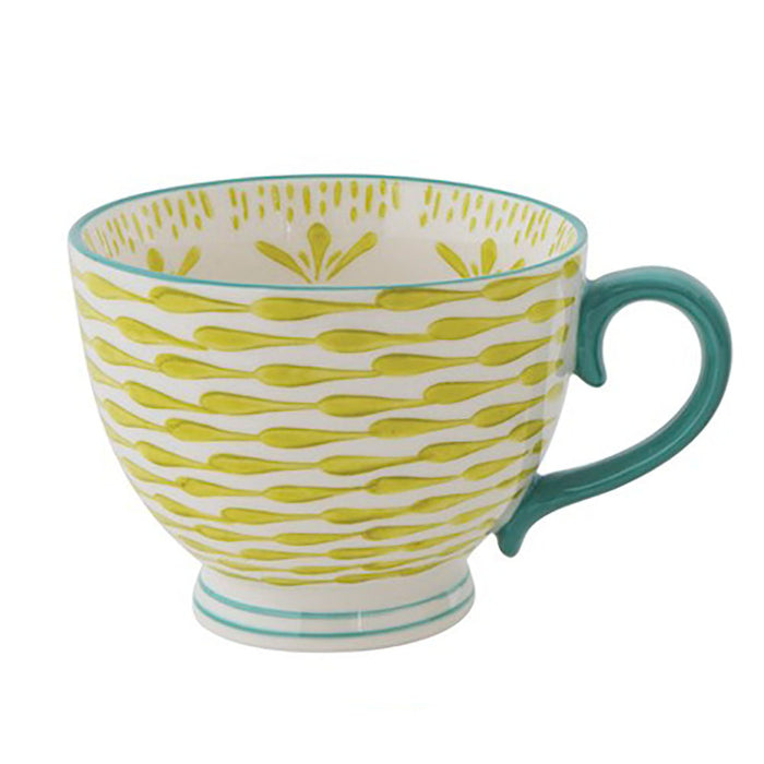 Yellow Hand Painted Stoneware Mug