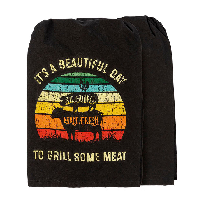 A Beautiful Day To Grill Some Meat Dish Towel