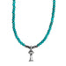 West & Co. Turquoise Bead Necklace with Silver Blossom Charm