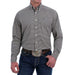 Cinch Men's Yellow and Gray Printed Long Sleeve Buttondown