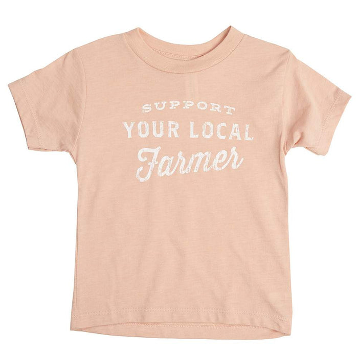 Youth Peach Support Your Local Farmer Tee