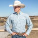 Men's Wrangler George Strait Turquoise Plaid Long Sleeve Shirt