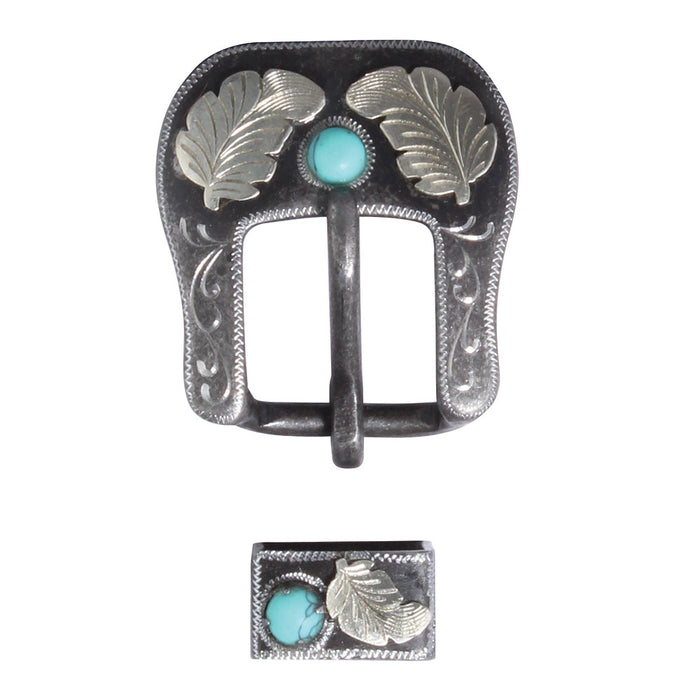 Professional's Choice 3/4in Turquoise Feather Buckle and Keeper