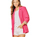 Women's Hot Pink Blazer with Leopard Contrast