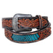 Ladies Turquoise Gator Inlay belt