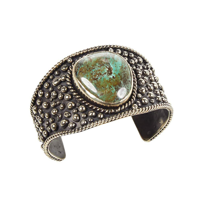 Paige Wallace Silver Dot Cuff with Turquoise