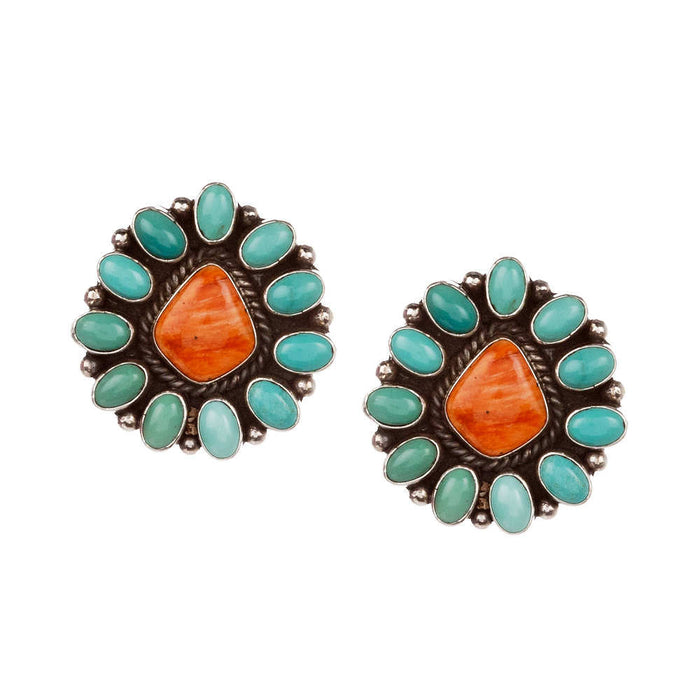 Campitos Turquoisoe and Spiny Oyster Cluster Earrings