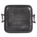 Black Textured Square Tray with Handles
