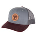 NRS Gray/Maroon Leather Windmill Patch Cap