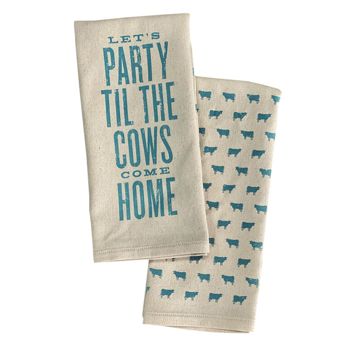 Let's Party Til The Cows Come Home Kitchen Towel
