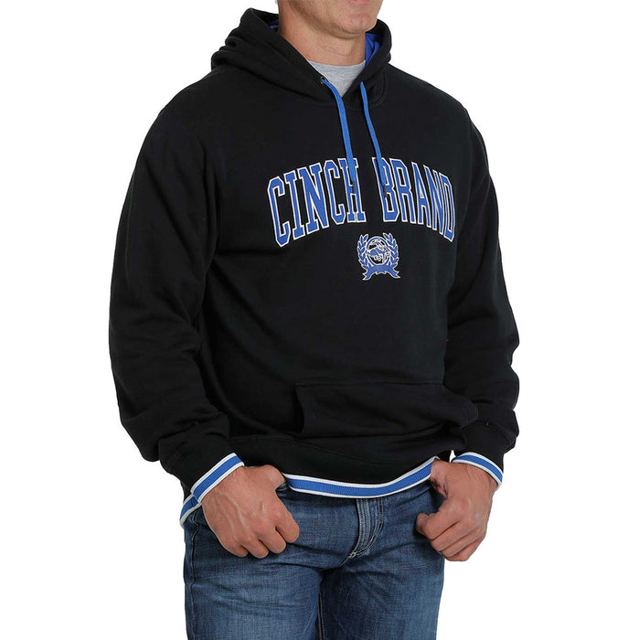 Men's Black and Blue logo Hooded Sweatshirt