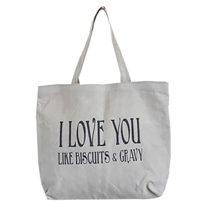 I Love You Like Biscuits and Gravy Canvas Tote Bag
