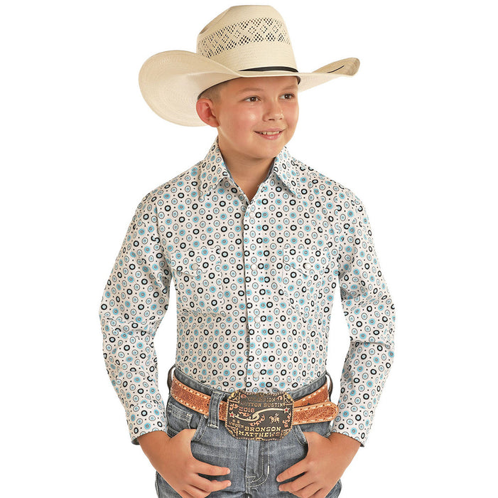 Boy's Panhandle Boys Turquoise Print Shirt