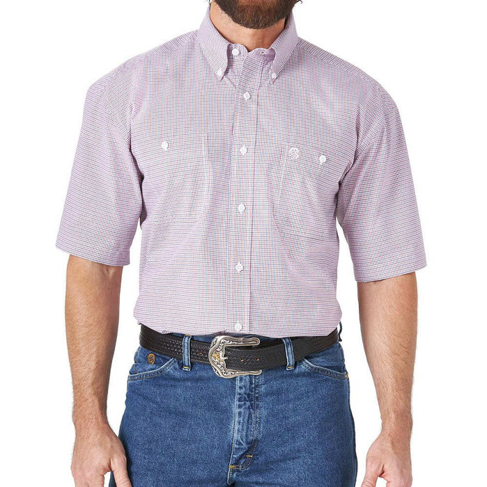Men's Wrangler George Strait Red Plaid Short Sleeve Shirt