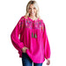Women's Pink Embroidered Top