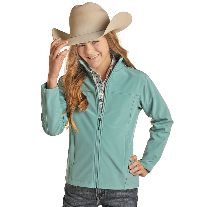 Girls Powder River Turquoise Softshell Jacket