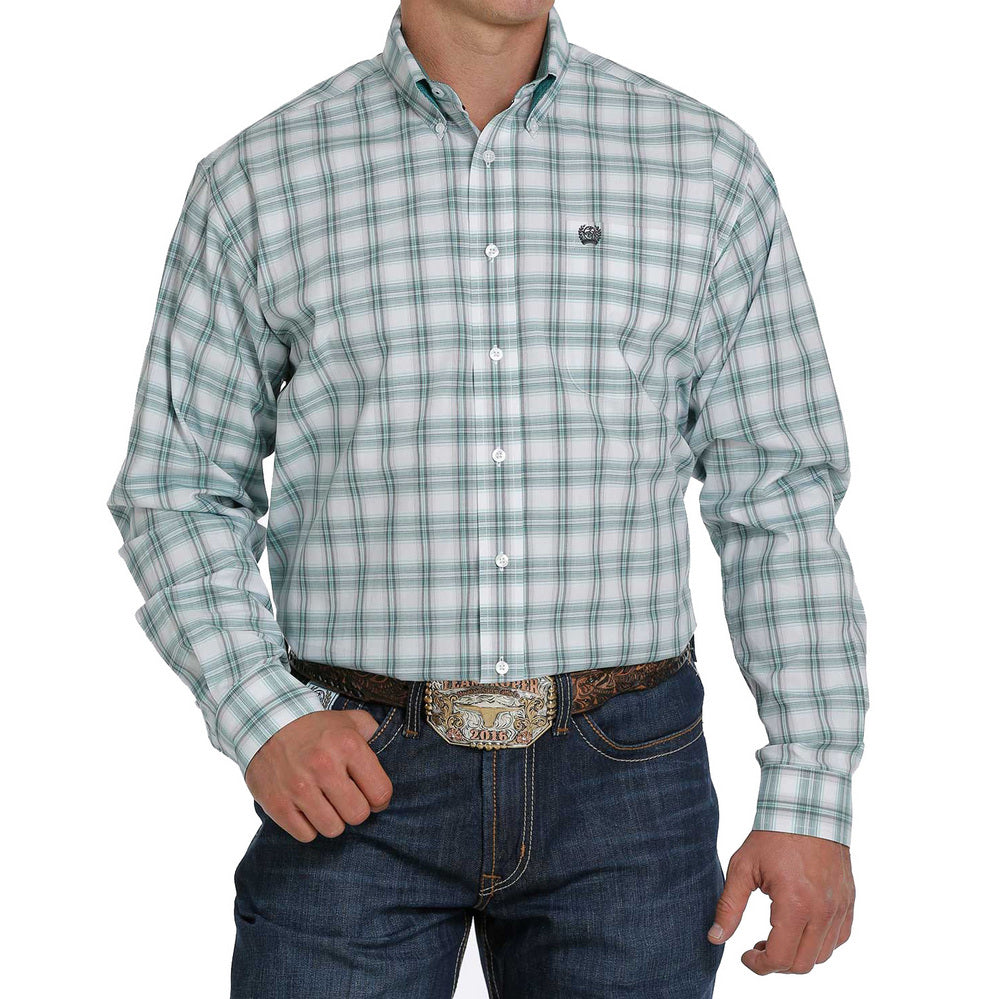 Men's Cinch Turquoise Plaid Shirt