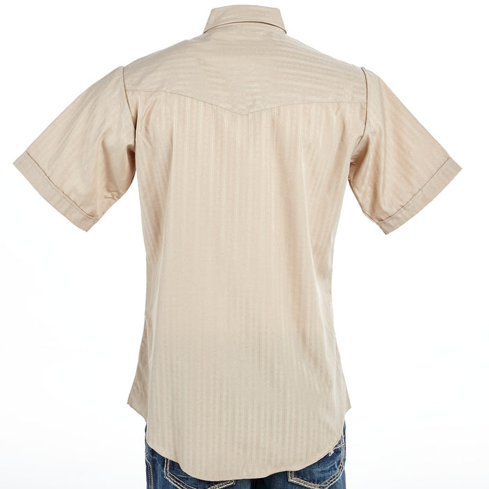 Ely Short Sleeve Tone on Tone Tan Snap Shirt, Ely And Walker