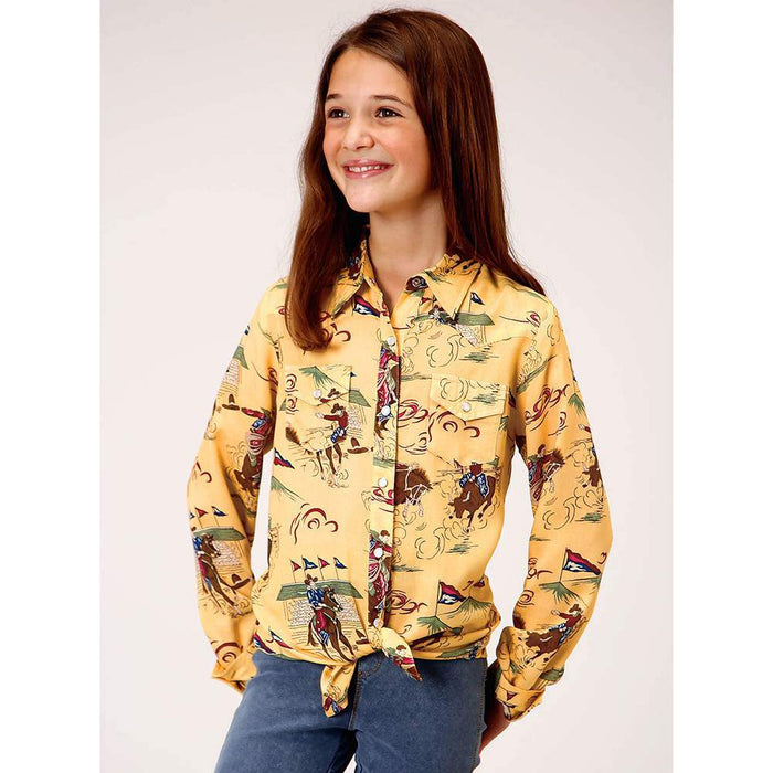 Yellow pearl hot sale snap shirt