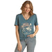 Rock & Roll Cowgirl V neck Graphic Tee
