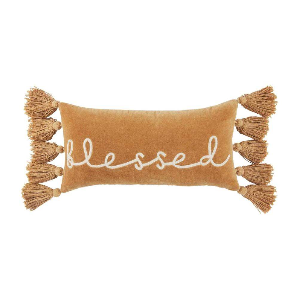 Mud Pie Orange Velvet Lumbar Pillow — NRS