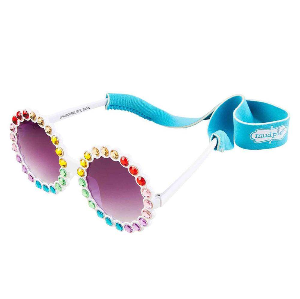Mud Pie White Round Sunglasses