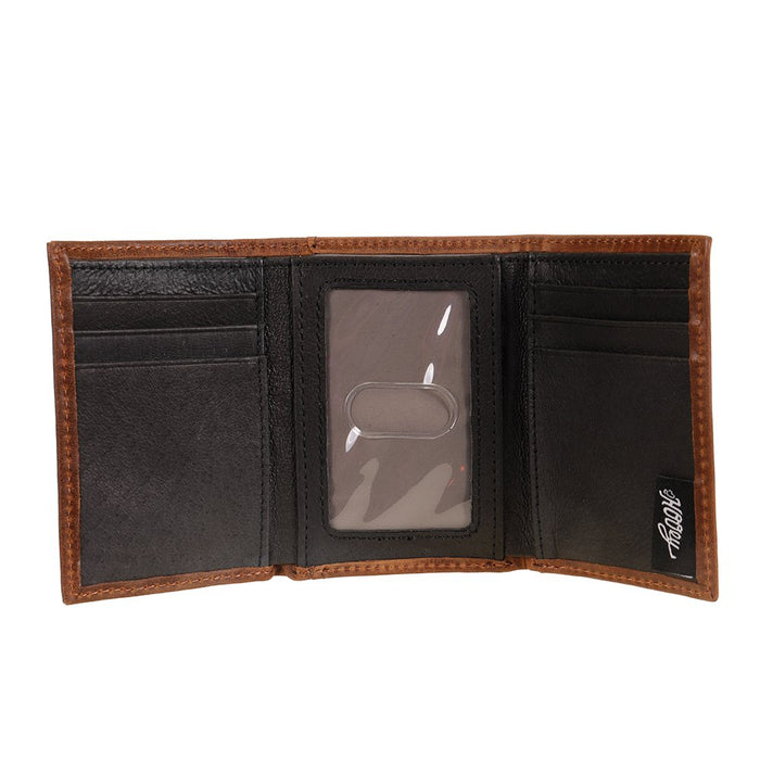 Hooey Signature Trifold Crosshatch Wallet