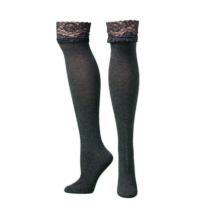 Women's Blazin Roxx Grey Lace Top Boot Socks