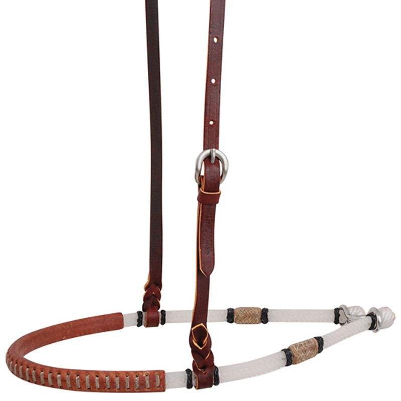 Martin Saddlery Double Tan Nylon Rope Tiedown Noseband with Brown Shrink Wrap