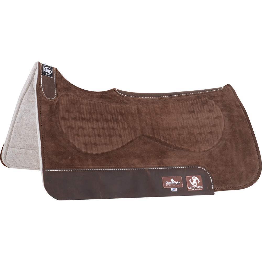 Classic Equine Zone Suede Felt Pad Chocolate 30' x 30'