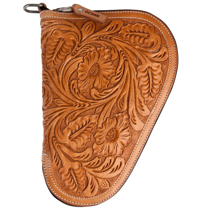 Natural Leather Tooled Pistol Case