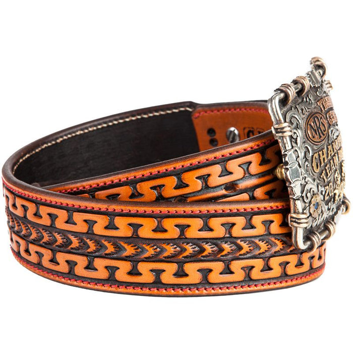 NRS Red Stitched 1 3/4in. Antique The Answer Don Carlos Belt