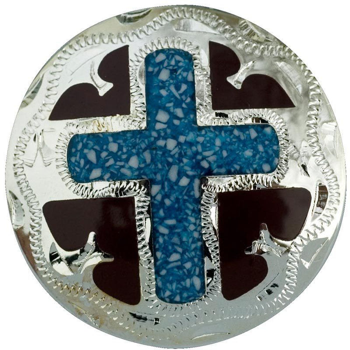 Antique Turquiose & Silver Cross Concho