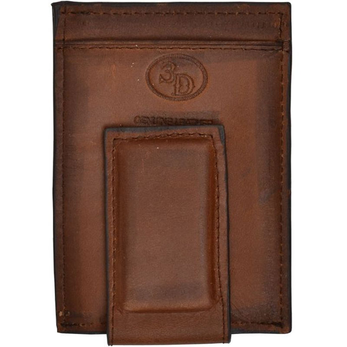 Men's 3-D Belt Co. Brown Money Clip with Multi Pockets