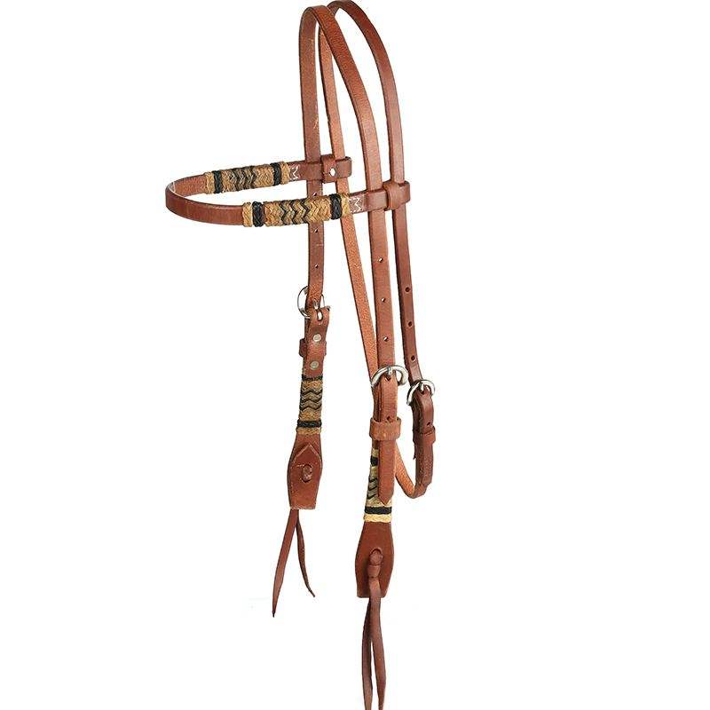 Martin Saddlery Rawhide Braided Browband Natural Headstall