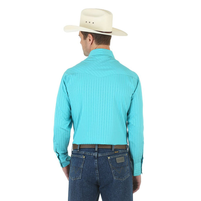 Men's Wrangler Turquoise Poly/Cotton Snap Shirt