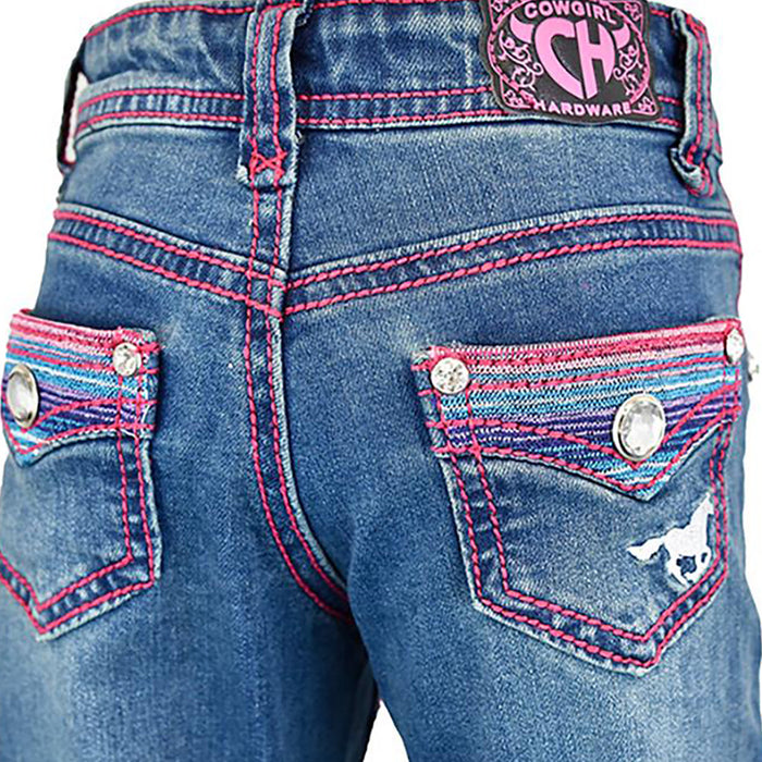 Girl's Cowgirl Hardware Toddler Faux Flap Pocket Jean