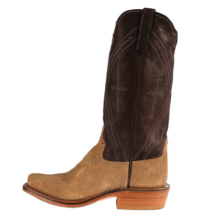 Men's NRS Ride Ready Rios of Mercedes Tan Crazy Horse Roughout Chocolate Remuda Top Boots