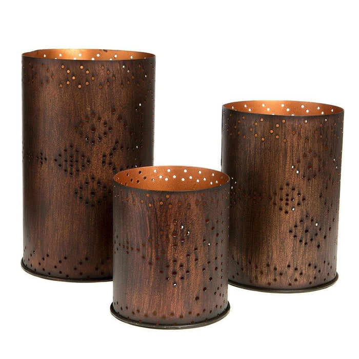 3 Piece Candle Holder With Punch Out
