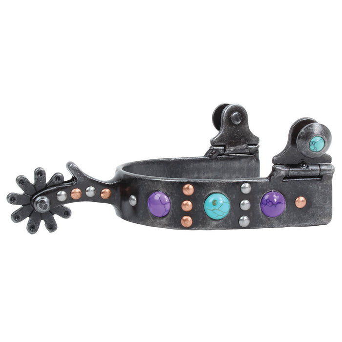 Professional's Choice Purple and Turquoise Dot Ladies Spurs