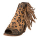 Chita Miel Tan Open Toe With Fringe Booties