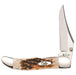 Case Kickstart Amber Bone Peach Seed Jig Mid-Folding Hunter Knife